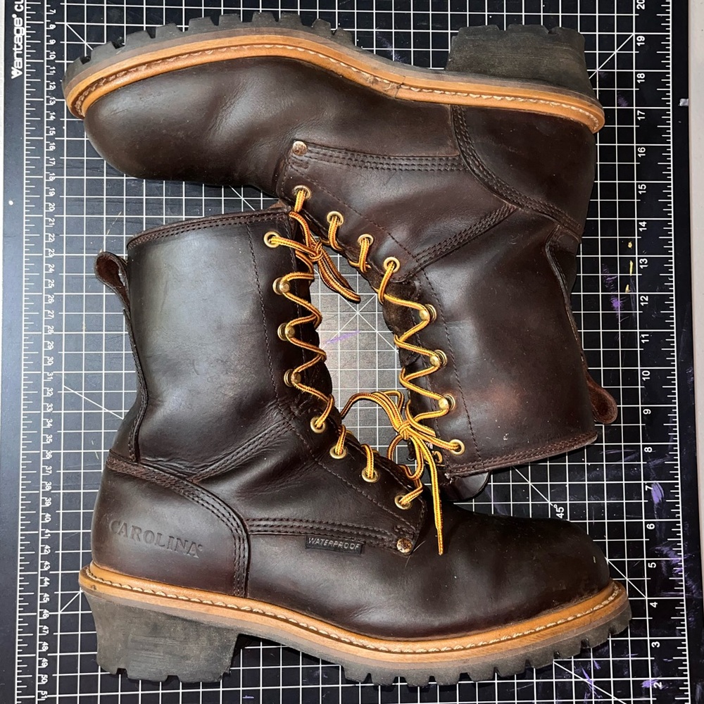 Carolina Boots Elm 8” Waterproof Logger Men’s size 11 D Brown Leather CA8821
